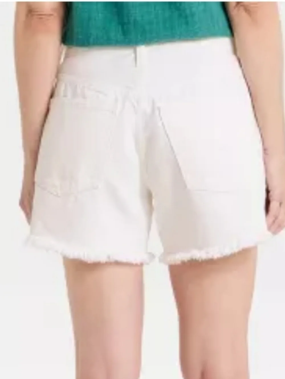 Universal Thread Mid-Rise 90's Baggy Jean Shorts - White, Size 2